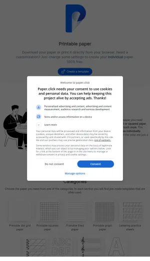 Custom Printable Paper Templates Generator screenshot