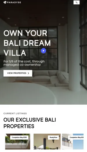 Bali Luxury Villa Co-Ownership and Property Investment screenshot