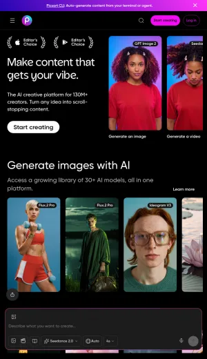 Picsart AI Creative Design and Content Creation Platform screenshot