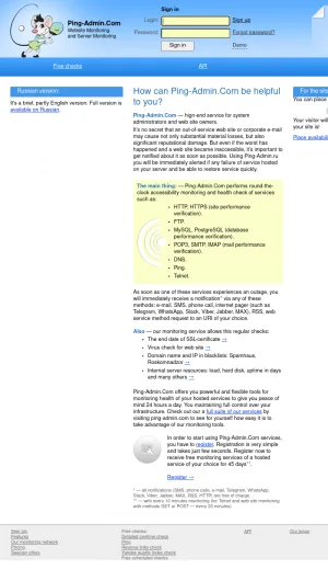 Ping-Admin Uptime and Server Monitoring Service screenshot