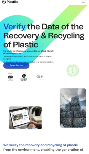 Plastiks Verified Plastic Recovery Platform screenshot