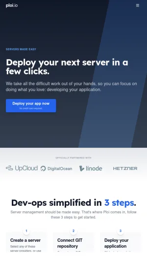 Ploi Server Management and Application Deployment Platform screenshot