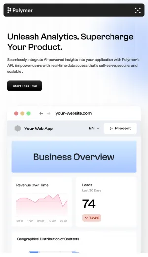 Polymer Embedded Analytics Platform screenshot