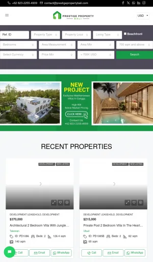Prestige Property Bali Luxury Real Estate Agency screenshot