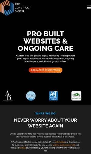 Pro Construct Digital WordPress Design and Marketing Agency screenshot