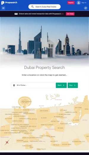 Dubai Property Research and Listings Platform screenshot