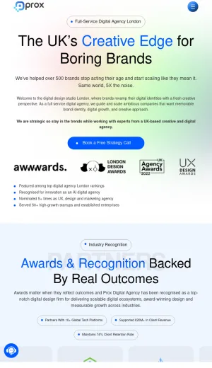 Prox Digital Agency - London Creative Web and Marketing Agency screenshot