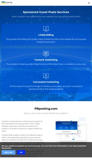 PRposting Guest Posting and Link Building Services screenshot
