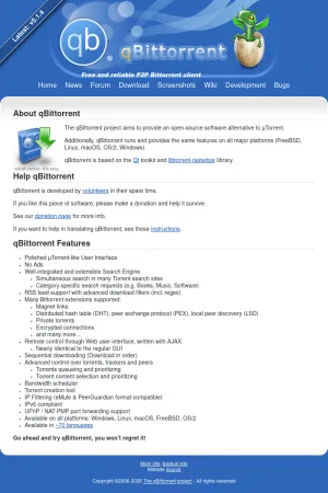 qBittorrent Open Source BitTorrent Client screenshot