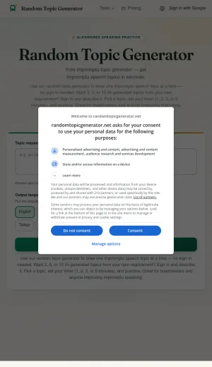 Random Speech Topic Generator for Impromptu Speaking Practice screenshot