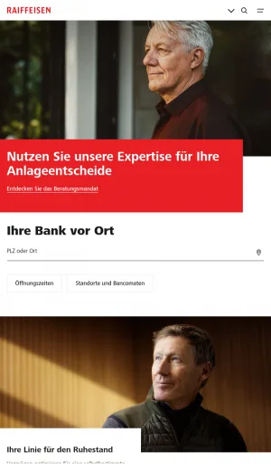 Raiffeisen Switzerland Retail Banking and Financial Services screenshot