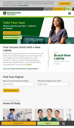 Rasmussen University Career-Focused Degree and Certificate Programs screenshot