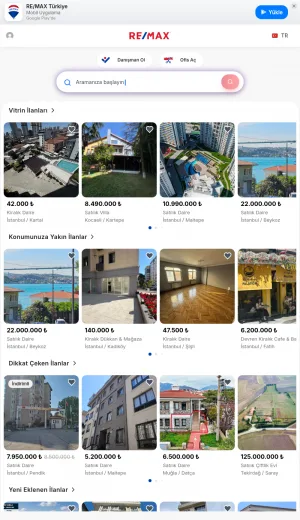 RE/MAX Turkey Real Estate Listings and Agent Network screenshot
