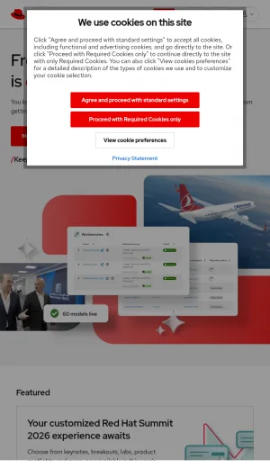 Red Hat Enterprise Open Source Software and Hybrid Cloud Platforms screenshot