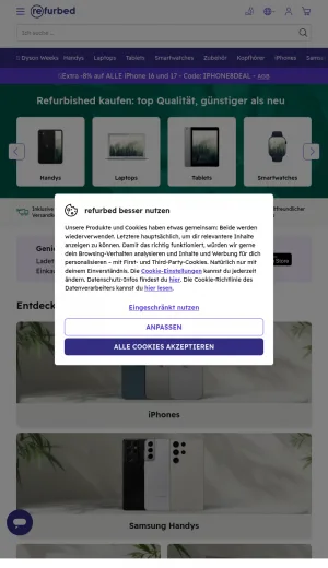 Refurbed Refurbished Electronics and Household Goods Store screenshot