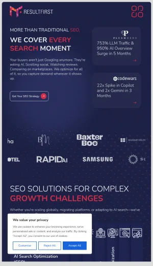 ResultFirst SEO Agency for Enterprise and AI Search Growth screenshot
