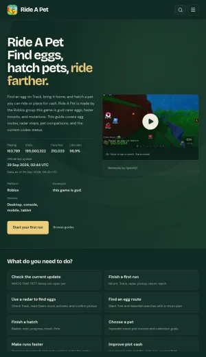 Ride A Pet Roblox Guide, Eggs, Pets, Radar Routes, and Codes screenshot