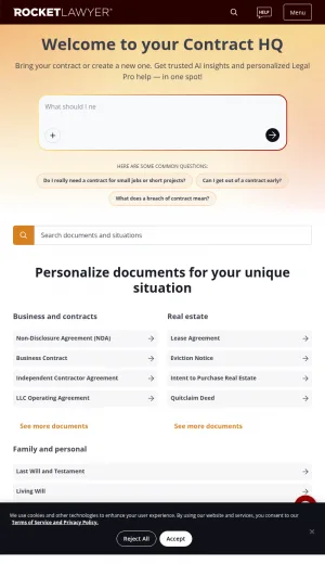 Rocket Lawyer Legal Documents and Online Legal Help screenshot