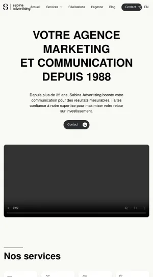 Sabina Advertising Lausanne Marketing and Communication Agency screenshot