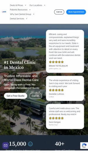 Sani Dental Group Mexico Dental Clinic and Implant Dentistry screenshot