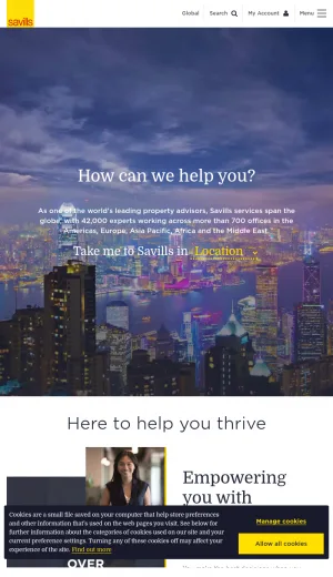 Savills Global Real Estate Advisory and Property Services screenshot
