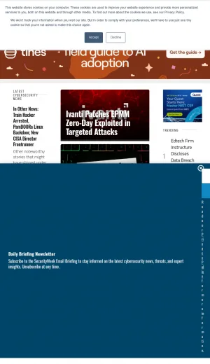 SecurityWeek Cybersecurity News and Enterprise Security Analysis screenshot
