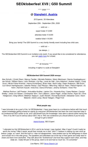 SEOktoberfest G50 Summit 2026 screenshot