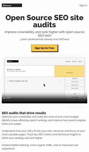 SEOnaut Open Source SEO Auditing and Reporting Tool screenshot