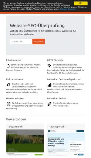 Website SEO Check Free Website Analysis Tool screenshot