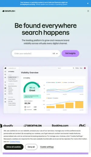 Semrush: Your Unfair Advantage for Growing Brand Visibility screenshot