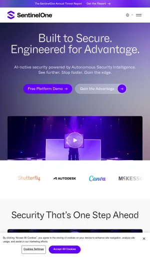 SentinelOne AI Cybersecurity Platform screenshot