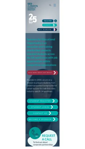 SEO London Student Career Support Nonprofit screenshot