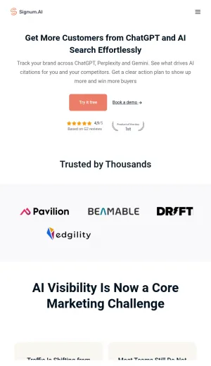 AI Visibility and Generative Engine Optimization Platform screenshot