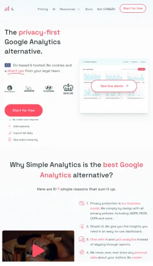 Simple Analytics - Privacy First Website Analytics Platform screenshot
