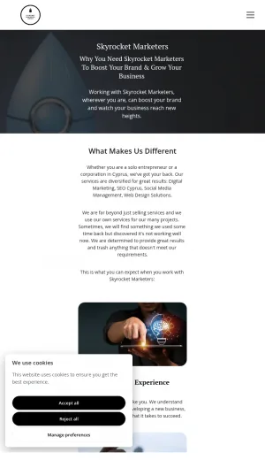 Skyrocket Marketers SEO Services in Cyprus screenshot