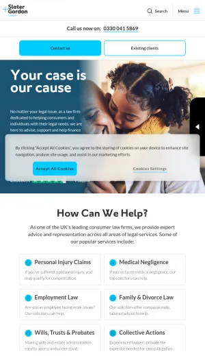 Slater and Gordon Lawyers UK screenshot