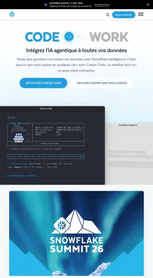Snowflake AI Data Cloud Platform screenshot