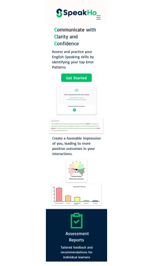 Speakho AI Spoken English Practice and Assessment screenshot