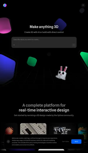 Spline 3D Design Platform for Interactive Web Experiences screenshot