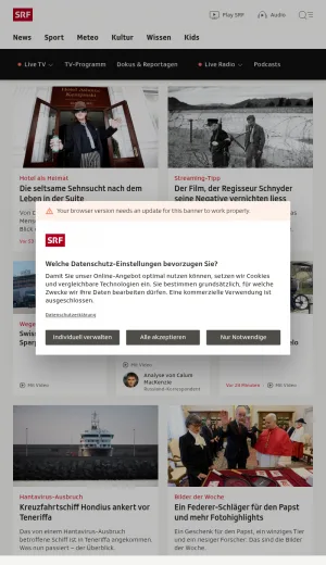 Swiss Public Broadcasting News, Audio, and Video screenshot
