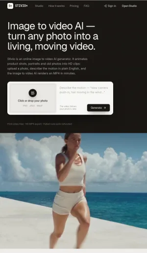 Stivio AI Photo to Video Generator screenshot