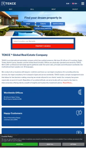 TEKCE International Real Estate Sales and Consultancy screenshot