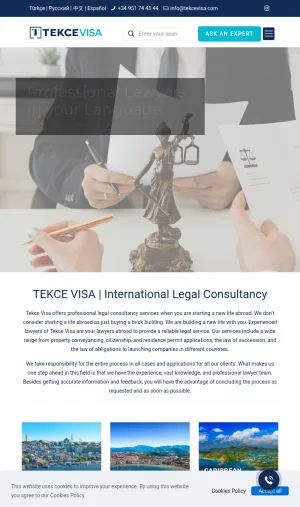 TEKCE VISA | International Legal Consultancy screenshot