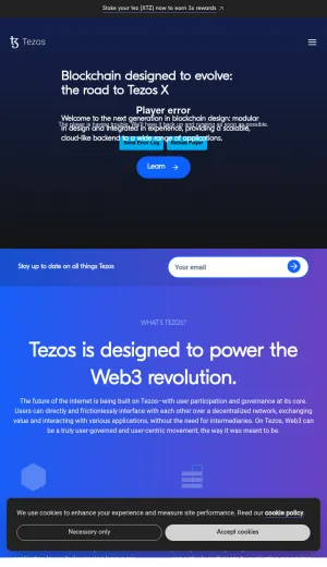 Tezos Blockchain and Web3 Platform screenshot