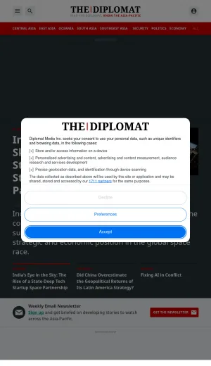 The Diplomat: Asia Pacific Affairs and Geopolitics Magazine screenshot