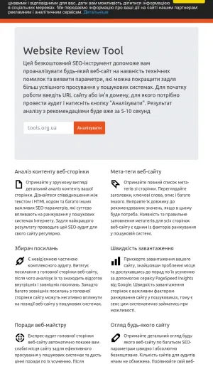 Website Analysis and Page Reviewer screenshot