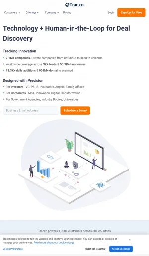 Tracxn Technology and Market Intelligence Platform screenshot