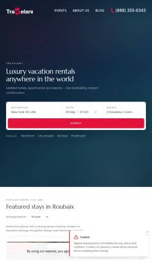 Travelarii Verified Hotel and Vacation Rental Booking Platform screenshot