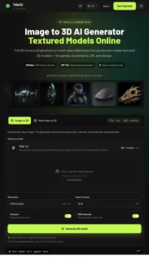 Trilo3D AI — Image to 3D Generator screenshot