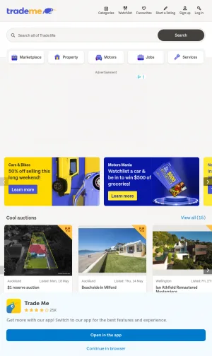 Trade Me New Zealand Auction and Classifieds Marketplace screenshot